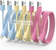 iPhone Charger [Apple MFi Certified] 6Pack 3/3/6/6/6/10 FT Lightning Cable,iPhone USB Fast Charging Cord Compatible with iPhone 14/13/12/11/Pro Max/SE/XR/XS/X/8/7 Plus AirPods