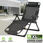 Zero Gravity Chair Foldable Black Patio Chair Chaise Breathable Mesh Camping Cot
