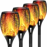 Solar Lights Waterproof Dancing Fire Mashaal Flame Torch Lights 96 LED Pack of 4