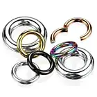 1 Pc 316L Surgical Steel Large Gauge Hinged Clicker Segment Rings