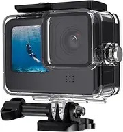 K&F Concept 60M/196FT Waterproof Case for GoPro Hero 13 Black, Protective Underwater Diving Housing for Go Pro 12/11/10/9 Black Accessories,Waterproof Action Camera Shell