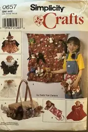 Simplicity Crafts Faith Van Zanten pattern 0657 Tote Organizers, Doll Clothes uc