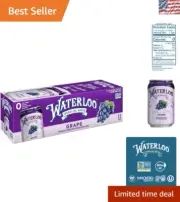 Authentic Grape Sparkling Water - 12 Cans | Non-GMO & Zero Sugar Refreshment