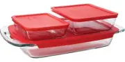 Pyrex Easy Grab 6-Piece Glass Bakeware And Food Storage Set