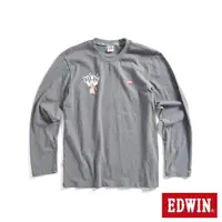 在飛比找momo購物網優惠-【EDWIN】男裝 露營系列 篝火印花長袖T恤(灰色)