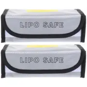 2 Pcs Battery Storage Pouch Fireproof Bag Organizer with Tester Boxes