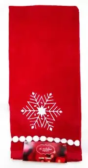 SNOWFLAKE DESIGN DELUXE HOLIDAY HAND TOWEL by ST NICHOLAS SQUARE NEW