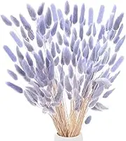 uxcell 180-Pack Bunny Tails Grass 17 Inch Fluffy Rabbit Tail Grass Dried Flowers Branches Vase Filler Dried Grass Decor for Home/Wedding/Vase/Office/Party [Light Purple]