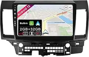 BXLIYER Android 12 IPS Car Stereo for Mitsubishi Lancer (2010-2016) - Built-in Wireless CarPlay + Android Auto - 2G+32G - Rear Camera Free - 10.1 Inch 2 Din - Steering Wheel DAB Fast-Boot 4G BT WiFi