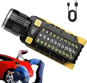 Compact Flashlight, Handheld Flashlight, USB Rechargeable LED Waterproof Battery Display for Outage Patio Tent Storm Festival Home Night Fishing