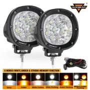 4" LED Work Light Bar Amber/White Strobe Flash Driving Fog Pods Lamp for Polaris