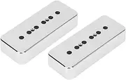ZenithAur P90 Soapbar Pickup Covers - Set of Silver Guitar Pickup Covers for Neck and Bridge with 50mm Pole Spacing