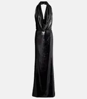 [Stella McCartney] Stella McCartney Halterneck velvet gown AU 6 black