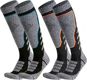 [Jokureao] 2 Pairs of Ski Socks, Merino Wool Ski Socks for Men Women, Thermal Snowboard Socks, Soft Warm Knee Socks, Winter Snowboarding Breathable Socks for Skiing, Snowboarding, Hunting