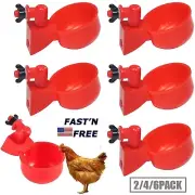 6Pcs Automatic Water Cups Poultry Drinker Waterer Chicken Duck Quail Drinking US