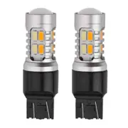 2PCS T20 7443 W21/5W 5630 Bulbs Dual Color LED Bulb Canbus Car Turn Signal Lamp White yellow light