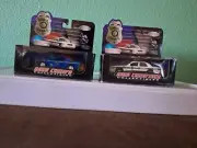 2 Vintage Road Champs Die Cast 1:43 Police Cars Boxed New York & Border Patrol