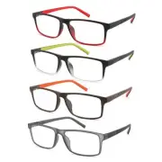 4 Pack 1.00 Reading Glasses Men Readers Blue Light Blocking Computer