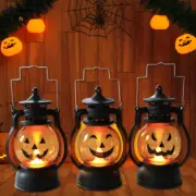 3 Pack Halloween Pumpkin Lamp Mini Led Candle Lantern Home Party Decor Props