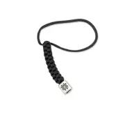 Spyderco Lanyard Box Weave Black Nylon Parachute Cord Square Pewter Bead BEAD1LY