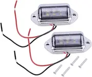 Accessories 2Pcs Waterproof Deck Courtesy Stern Transom License Number Plate Fit for Marine Boat RV Trailer Truck Car 12V-24V 1.8W Replace