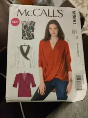 McCALL'S #M6991 - LADIES ( 4 STYLE ) BIAS - DRAPED FRONT TOPS PATTERN 16-24FF