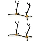 2x Hercules Foldable Musical Instrument Stand for Double Alto/Tenor Saxophone BK