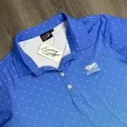 NEW Sunday Swagger Women's Size XL Golf Polo Palmera Palm Trees Ombre Blue