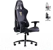 Gaming Chair, Black Ergonomic Computer Chair for Adults, Big and Tall Gamer Chair with Memory Foam Headrest, 4D Adjustable Armrests, PU Leather Reclining High-Back for Home Office and Gaming