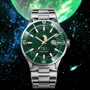 BALL 波爾錶 Roadmaster 300米防水月相錶 機械錶 手錶-綠色-DM3150B-S13J-GR