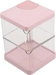 VICASKY 2-layer Makeup Sponge Organizer Portable Storage Box Rotating Earring Holder for Jewelry Small Dry Box for Cosmetics Dustproof Desktop Decor
