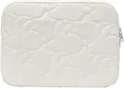 LeoLeoyy Cute Carrying Laptop Bag for Women 11-14 inch Laptop Sleeve for Women Cute Simple Rabbit Laptop Cover Kawaii Pad Case Laptop Bag for Office Travel College Women (14inch,Black) (White,14inch)