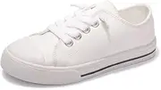 [HEVA] Boys Girls Sneakers Canvas Lace up Walking Shoes for Little Big Kids