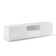 TV Cabinet Storage Drawer MDF Glossy Entertainment Unit in White colour