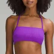 Women Lululemon Ribbed Halter Cross-Back Swim Top *A/B Cups Atomic Purple Size 6