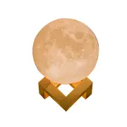 4.7 inch 3D Printed Lunar Lamp - Moon Light Night Lights with Base