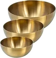 Cabilock 3Pcs Stainless Steel Salad Bowls Kitchen Prep Cooking Bowls for Fruits Noodles and Salads Food Storage Containers