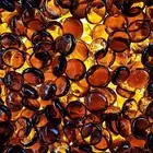 67986 10Lb Lavaglass round Fire Pit Dispersion Glass, Ø 0.66-0.74 In, Amber Suns