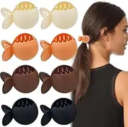 8 Pack Small Hair Claw Clips for High Ponytail Matte Hair Clips Hair Clips Accessories for Women Girls (Multiple colors, One size)