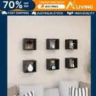 Wall Cube Shelves 6 pcs Grey 22x15x22 cm Floating Storage Home Decor Organ 07060