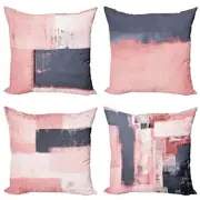 Grunge Throw Pillow Cushion 24" x 24" (Pack of 4) Purpleblue and Pale Rose