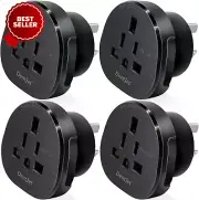 SAA Approved UK/US/JP/CA to AU/NZ Adaptor Plug with Insulated Pins, 3-Pin Socket