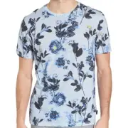 Ted Baker 'Taxi' Mens Floral Slim Fit T-Shirt (2XLarge, Blue) $85