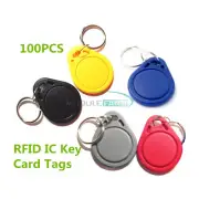 100x RFID IC Key Card Tags 13.56MHZ Keyfobs Token NFC TAG Keychain For Arduino