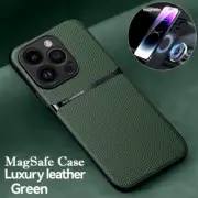 Magsafe Leather Case For iPhone 16 15 Pro Max 14 13 12 ShockProof Magnetic Cover