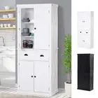 HOMCOM Farmhouse Kitchen Pantry with 6-Tier Shelves, 1 Drawer