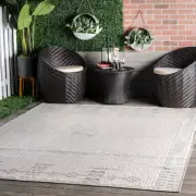 nuLOOM Lowen Tribal Indoor/Outdoor Area Rug in Light Grey Global Inspired Tribal