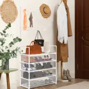 5 Tier Dustproof Coat Rack Entryway Hall Tree Shoe Organizer with Hooks