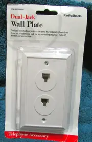NEW Flush Mount Phone Modular DUAL JACK WALL Outlet PLATE RadioShack White