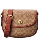Coach Willow Coated Canvas & Leather Saddle Bag Women's Brown